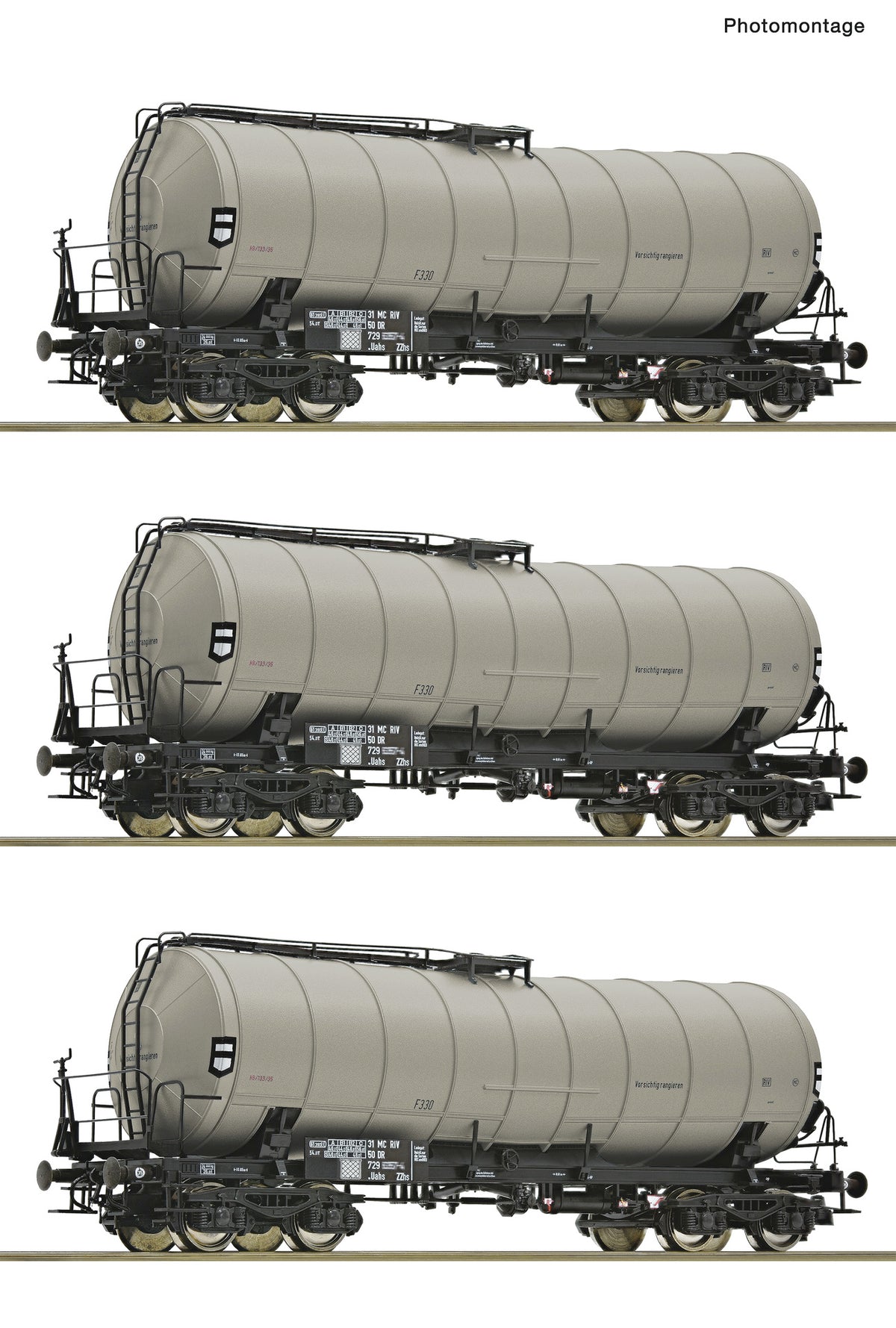 Roco DR ZZhs Bogie Slurry Tank Wagon Set (3) IV RC6600030