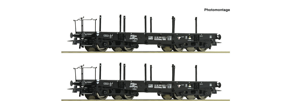 Roco DR Rlmmp Heavy Duty Bogie Stake Wagon Set (2) IV RC6600031