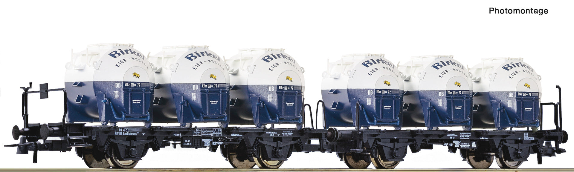 Roco DB Laabkkmms Dbl Flat Wagon w/Spherical Container Load IV RC6600053