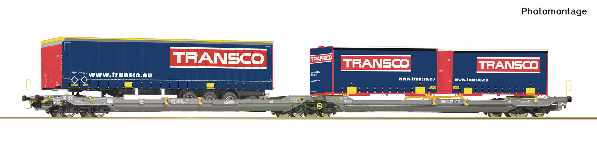 Hupac T3000e Dbl Pocket Wagon w/Transco Swapbody Load V
