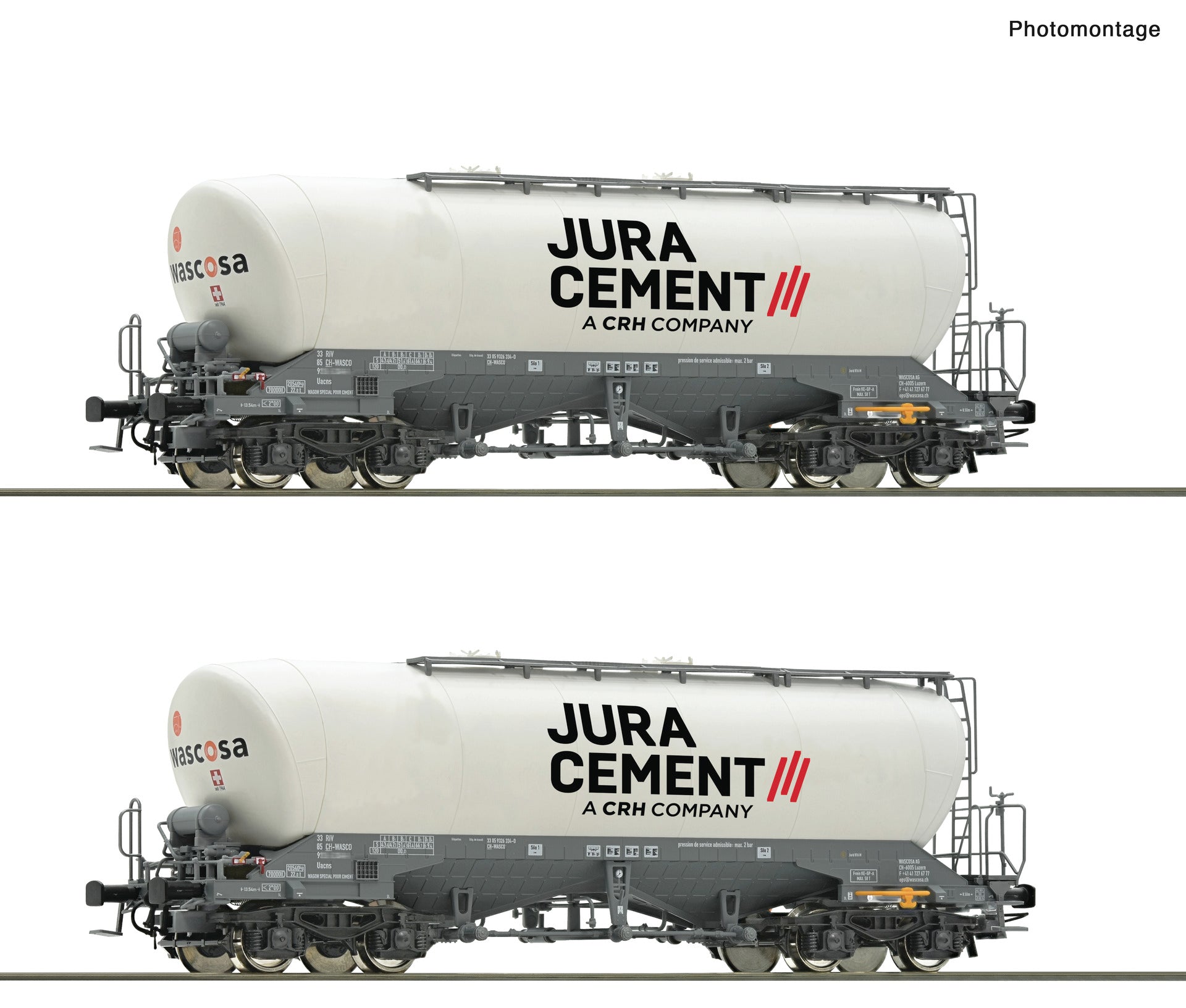 Wascosa/Jura Cement Uacns Bogie Silo Wagon Set (2) VI