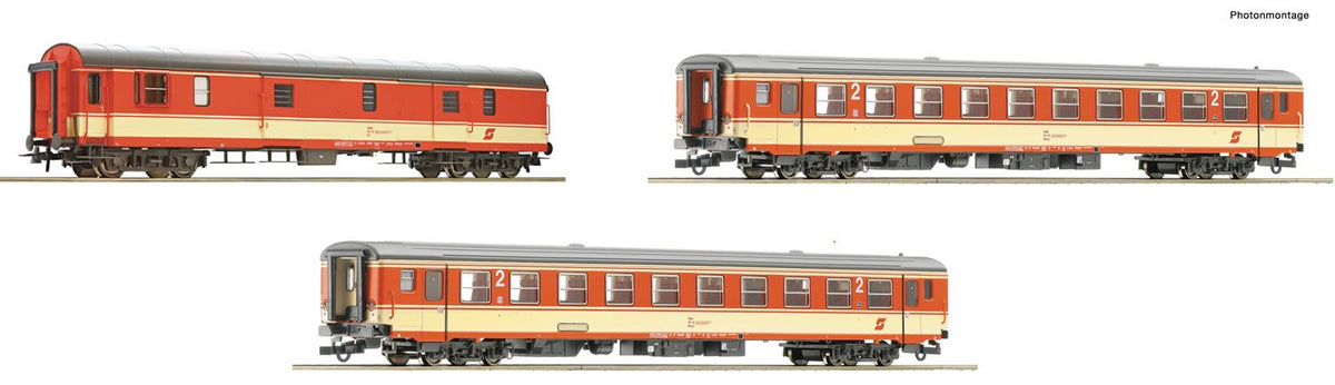 Roco OBB E712 Villach-Salzburg Express Train Coach Set (3) IV RC74052