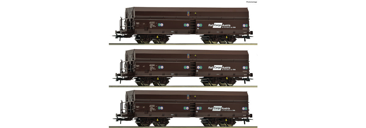 Roco OBB Fals Side Discharge Wagon Set (3) VI RC77019