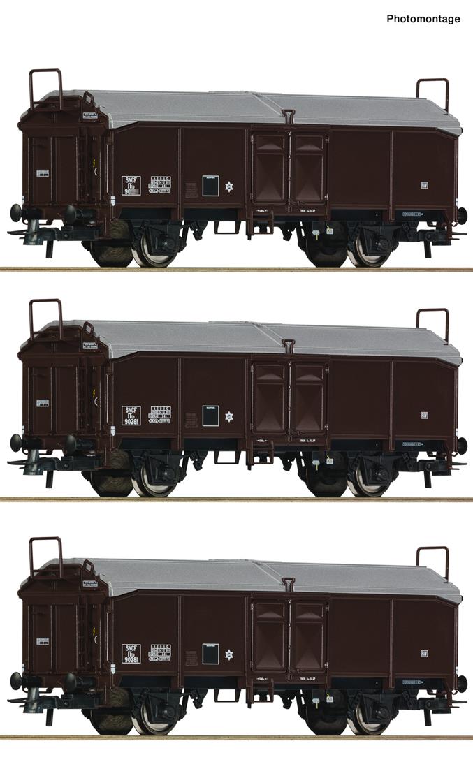 Roco SNCF Sliding Roof Wagon Set (3) III RC77020