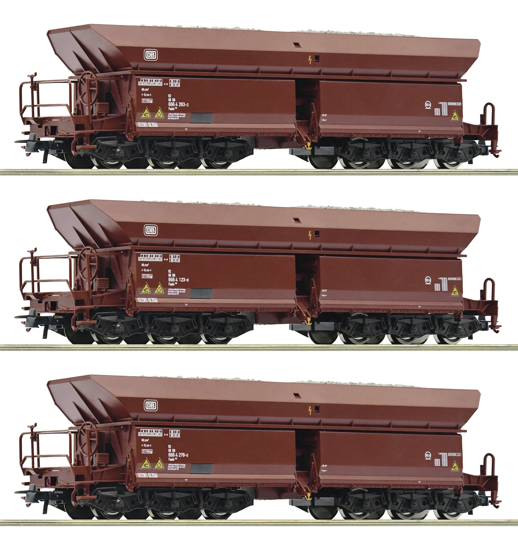 Roco DB Faals150 Bogie Ore Hopper Wagon Set (3) IV RC77030