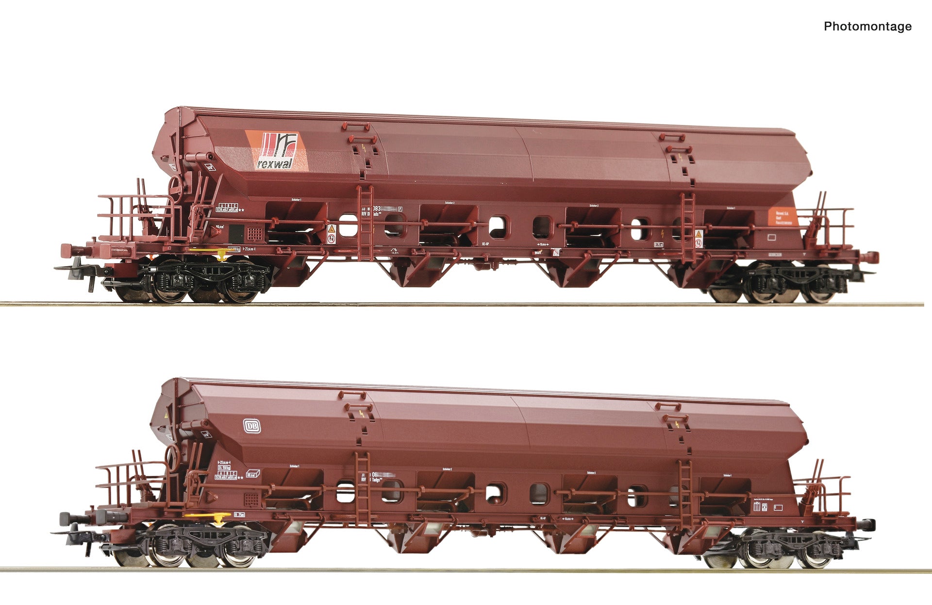 Roco DB Tadgs959 Swivel Roof Bogie Hopper Wagon Set (2) IV RC77036