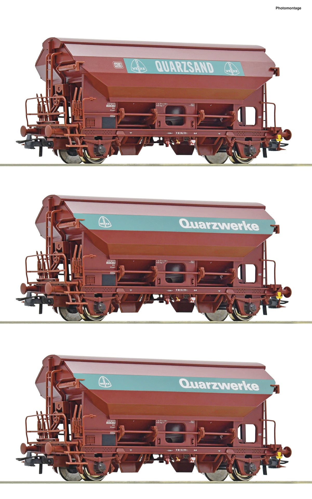 Roco DB Tdgs Swivel Roof Hopper Wagon Set (3) IV RC77052