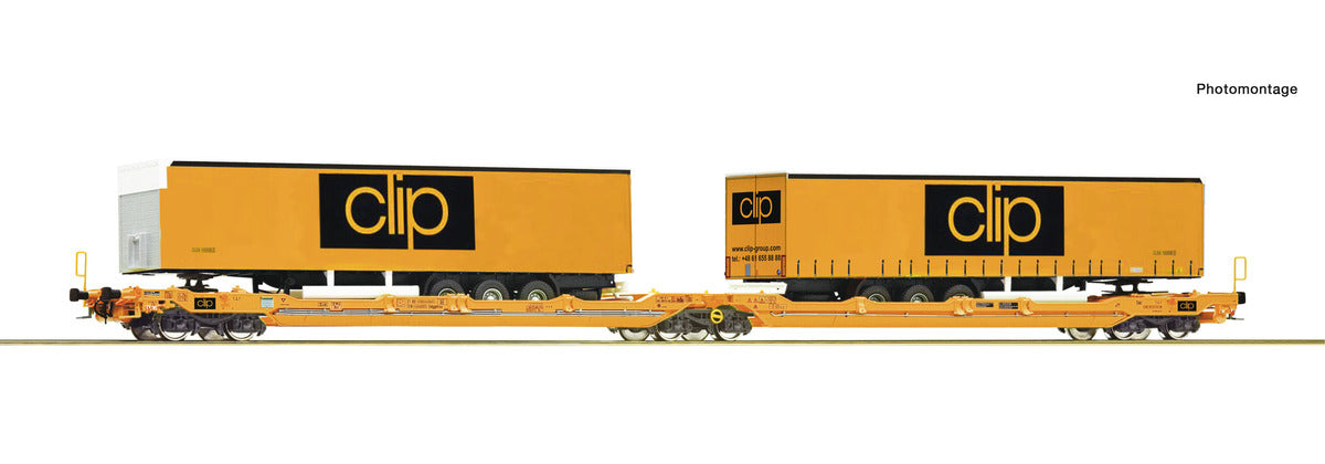 Roco CLIP Sdggmrs/T3000e Flat Wagon w/Clip Trailers VI RC77405