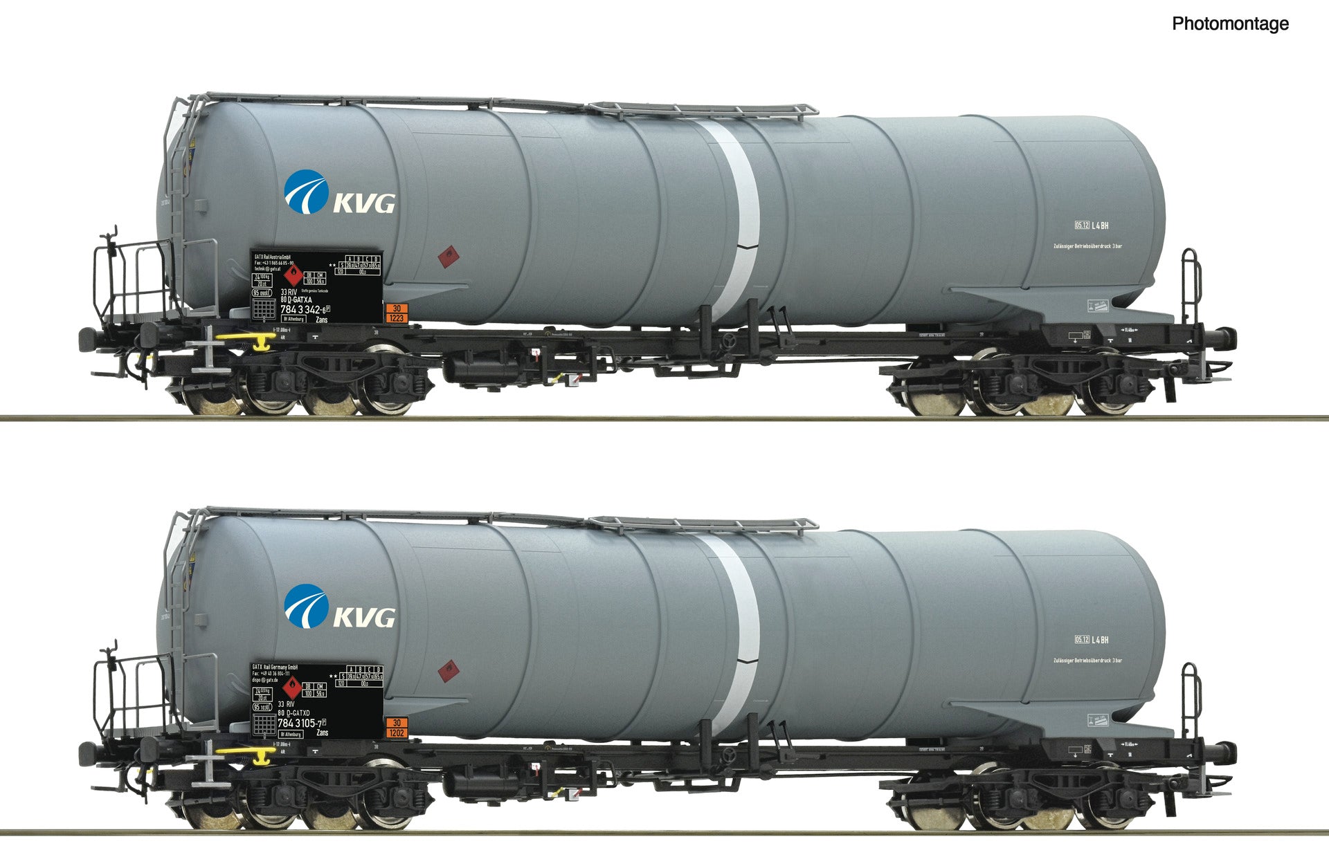Roco GATX/KVG Zans Bogie Tank Wagon Set (2) VI RC77463