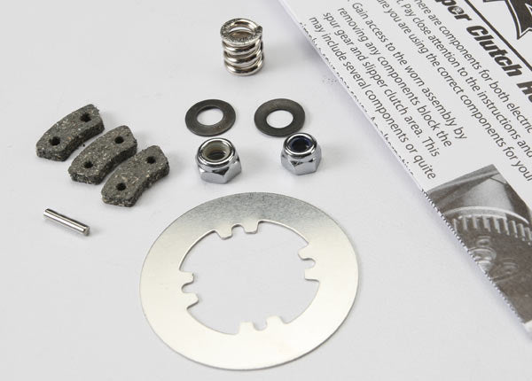 Rebuild kit, slipper clutch (Steel disc / friction pads (3 pcs) / spring (2 pcs) / 2x9.8mm pin / 5x8mm M with 5.0mm NL (1pc) / 4.0mm NL (1pc))
