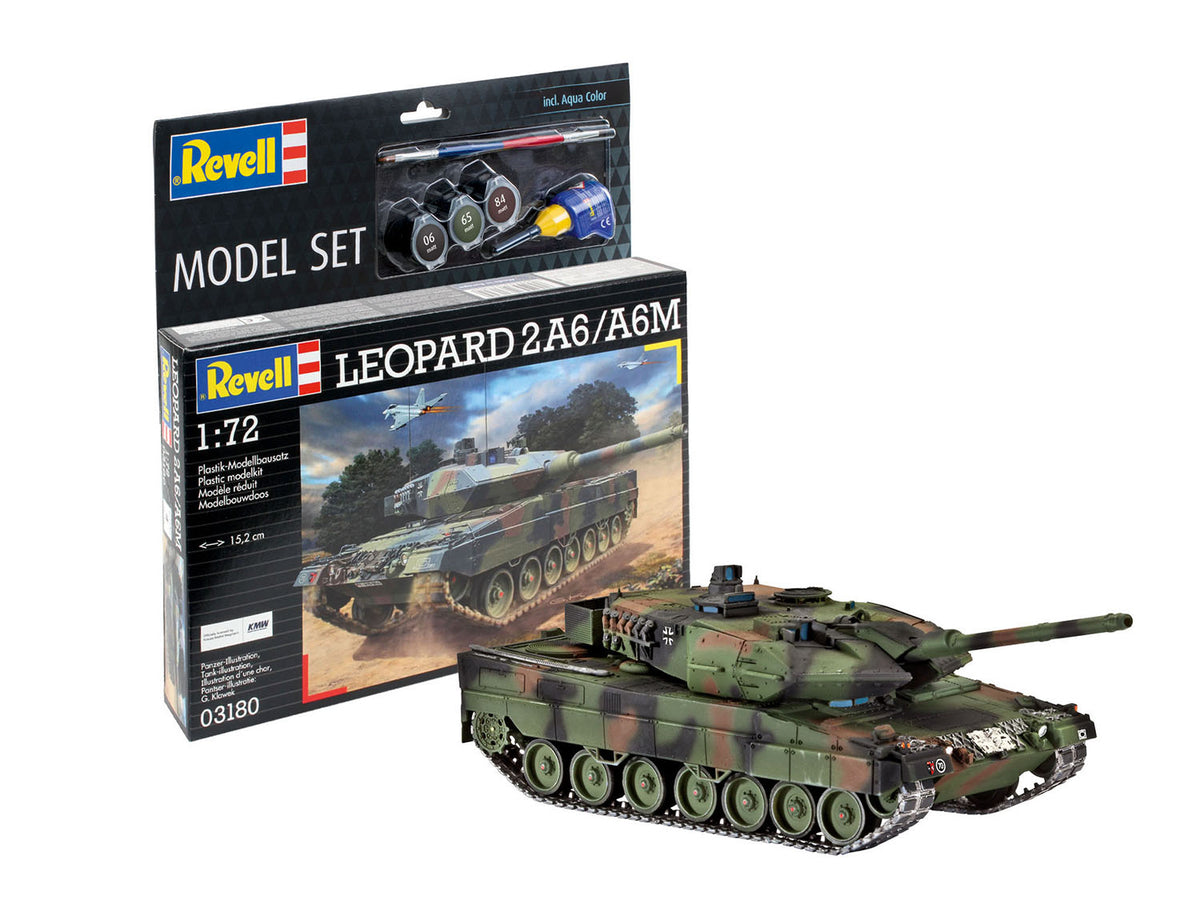 Revell German Leopard 2A6/A6M Model Set (1:72 Scale) RL63180