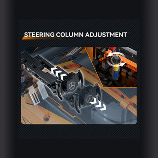 Steering column adjustment feature of the CaDa Mercedes-AMG GT3 model showcasing detailed mechanics.