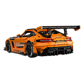 CaDa Mercedes-AMG GT3 model with striking orange and black design, showcasing the detailed rear view of the racing car.
