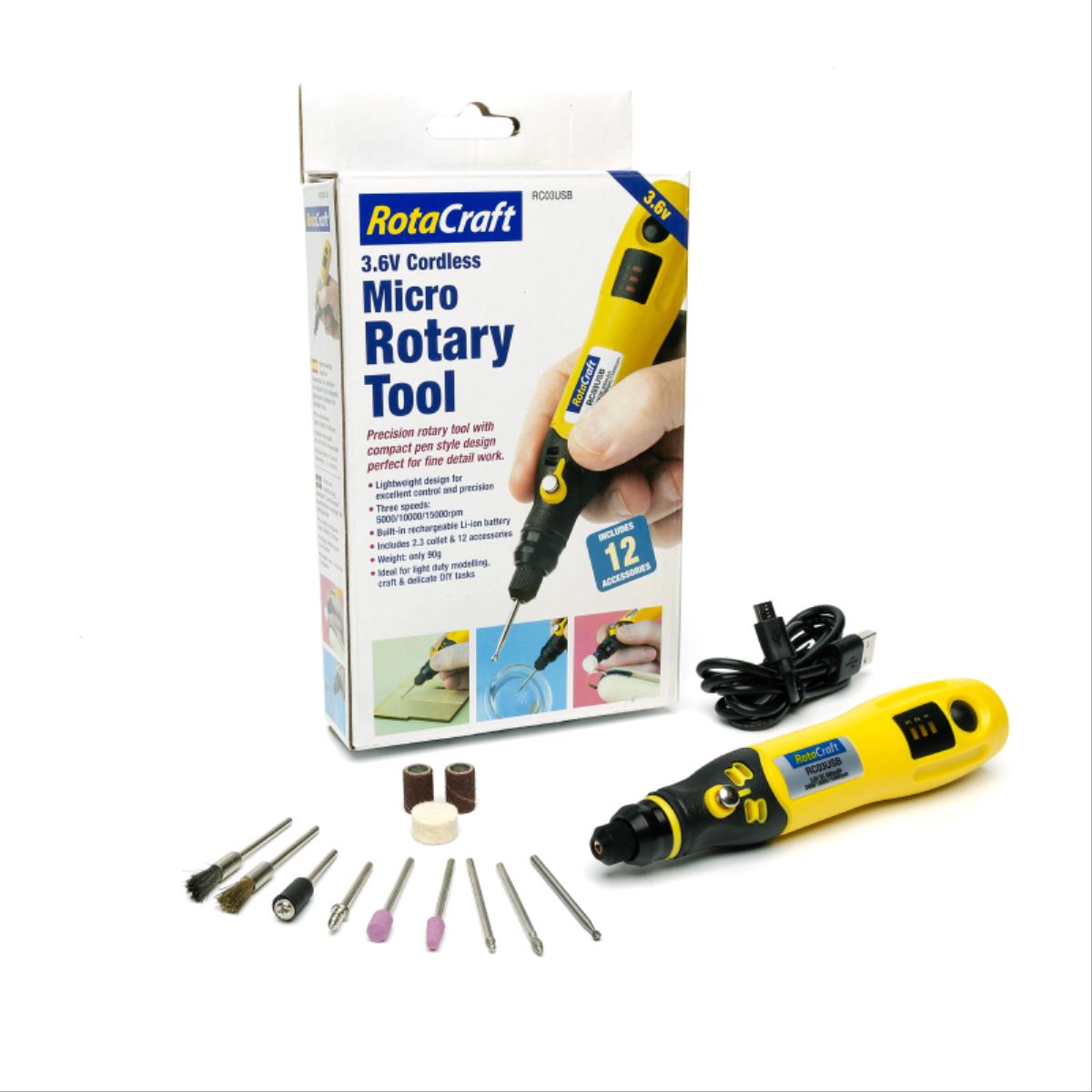 Rotacraft 3.6v Cordless Rotary Tool USB RTRC03USB
