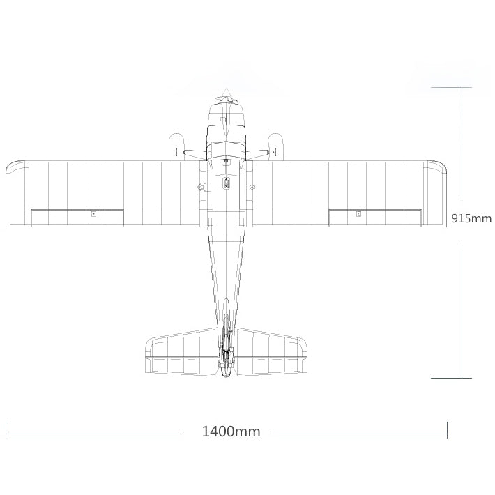 FMS 1400mm Kingfisher Artf W/Wheels,Floats,Skis & Flaps FMS103PF-REFV2 dimensions