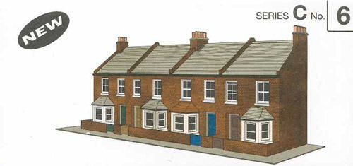 Superquick Four Red Brick Terraced Fronts Card Kit SQC6