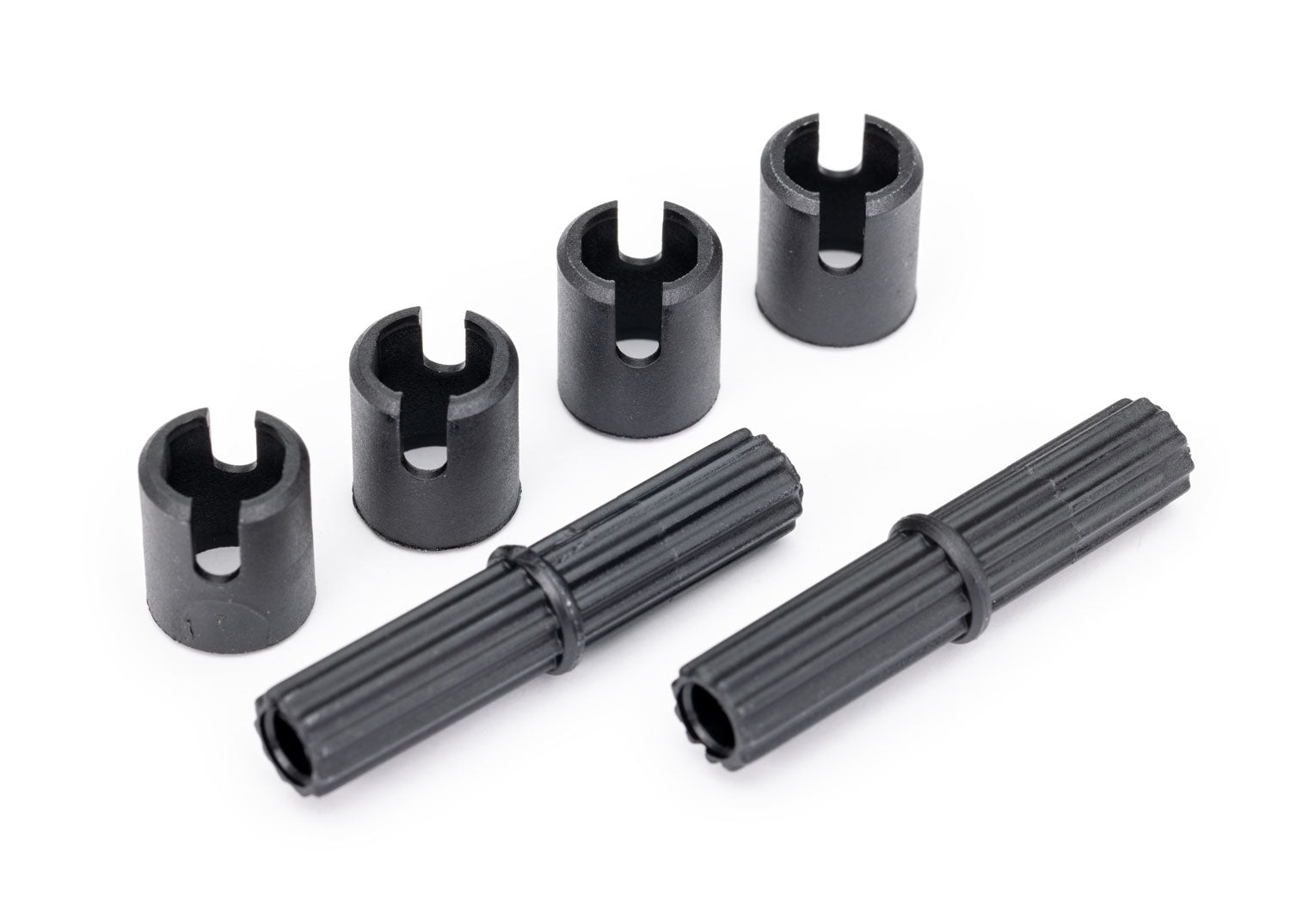 Half shafts, center (external splined) (2)/ pin retainer (4) (plastic parts only)