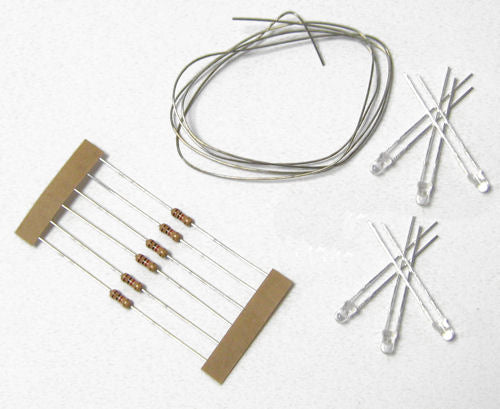 Train Tech LED Pack Warm White (6) with Resistors &amp; Tinned Wire TTLED11