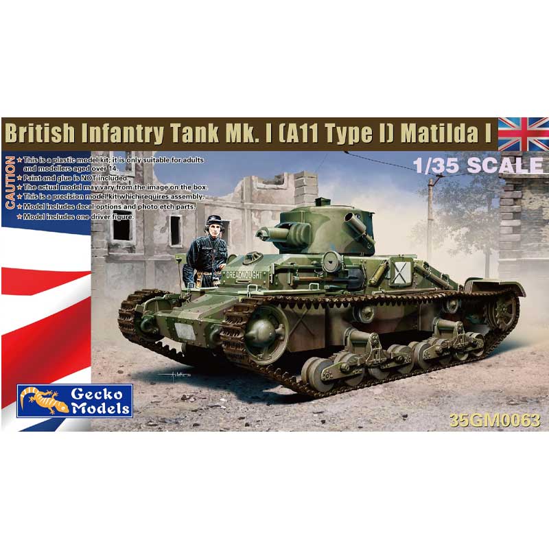 GECKO MODELS 35GM0063 British Army Matilda Mk I A11 Tank BEF France 1940 Model Kit