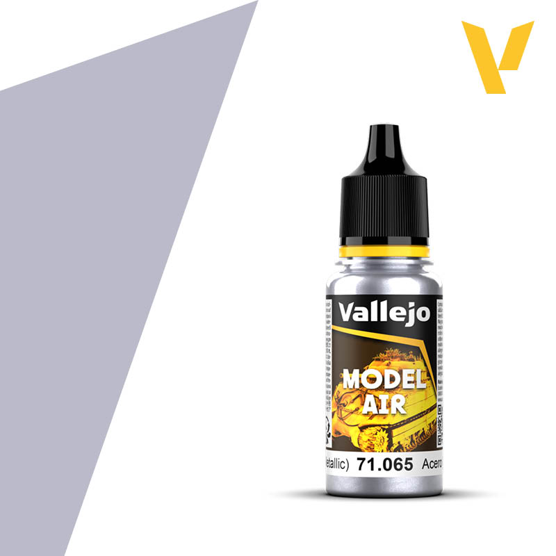 AV Vallejo Model Air 17ml - Steel (Metallic)