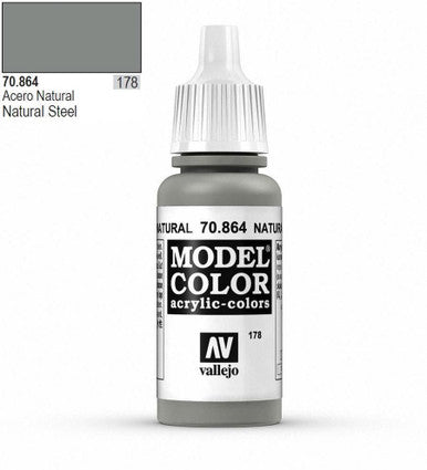 AV Vallejo Model Color 18ml - Metallic Natural Steel