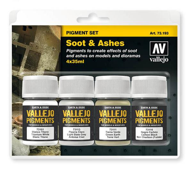AV Vallejo Pigments Set - Soot & Ashes