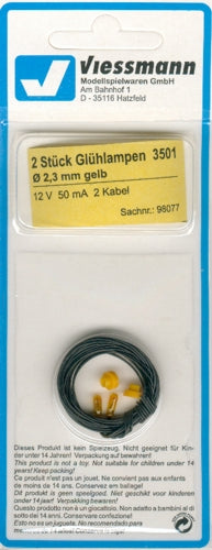 Viessmann Spare Bulb Yellow T3/4 2.3mm Diameter 12v 50mA (2) VN3501