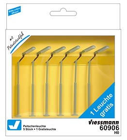 Viessmann Whip Street Light 100mm LED White Set (6) VN60906