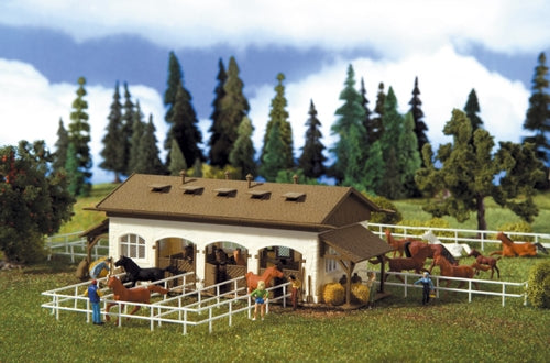 Vollmer Riding Stable with Paddock and Horses Kit VO43790