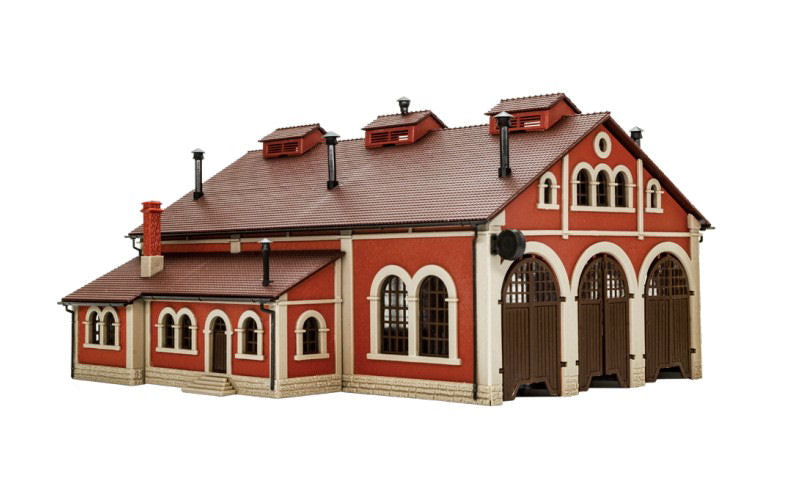 Vollmer Three Road Engine Shed Kit VO47609