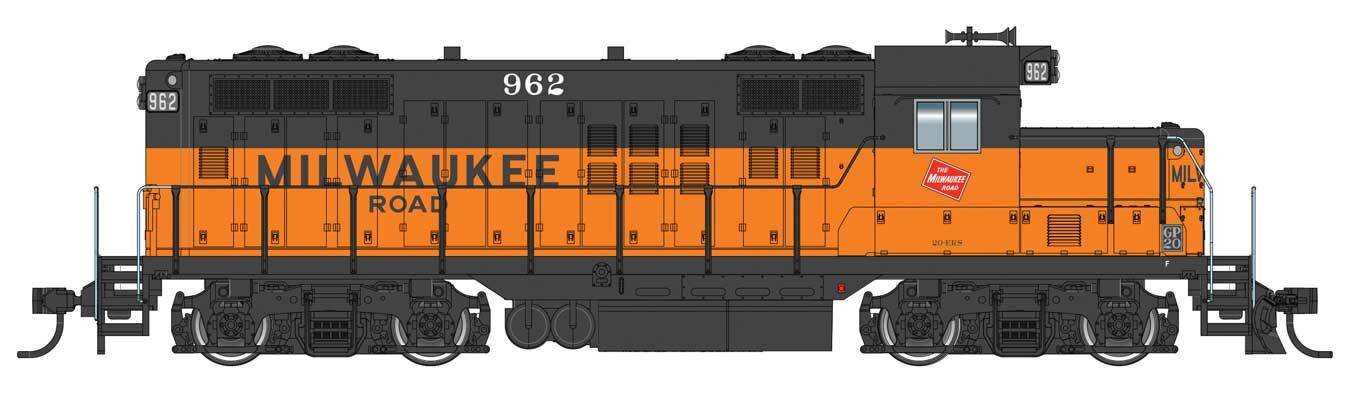 Walthers Mainline EMD GP9 PhII w/Chopped Nose MILW 973 (DCC-Sound) WH910-20440