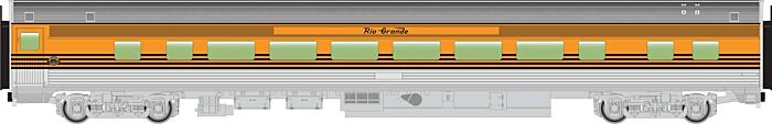 Walthers Mainline 85' Budd Passenger Car Large Window D&RGW WH910-30017