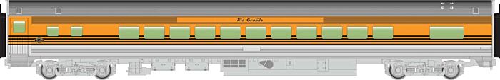 Walthers Mainline 85' Budd Passenger Car Small Window D&RGW WH910-30208