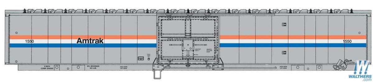 Walthers Mainline Material Handling Car MHC-2 Amtrak PhIII 1550 WH910-31100