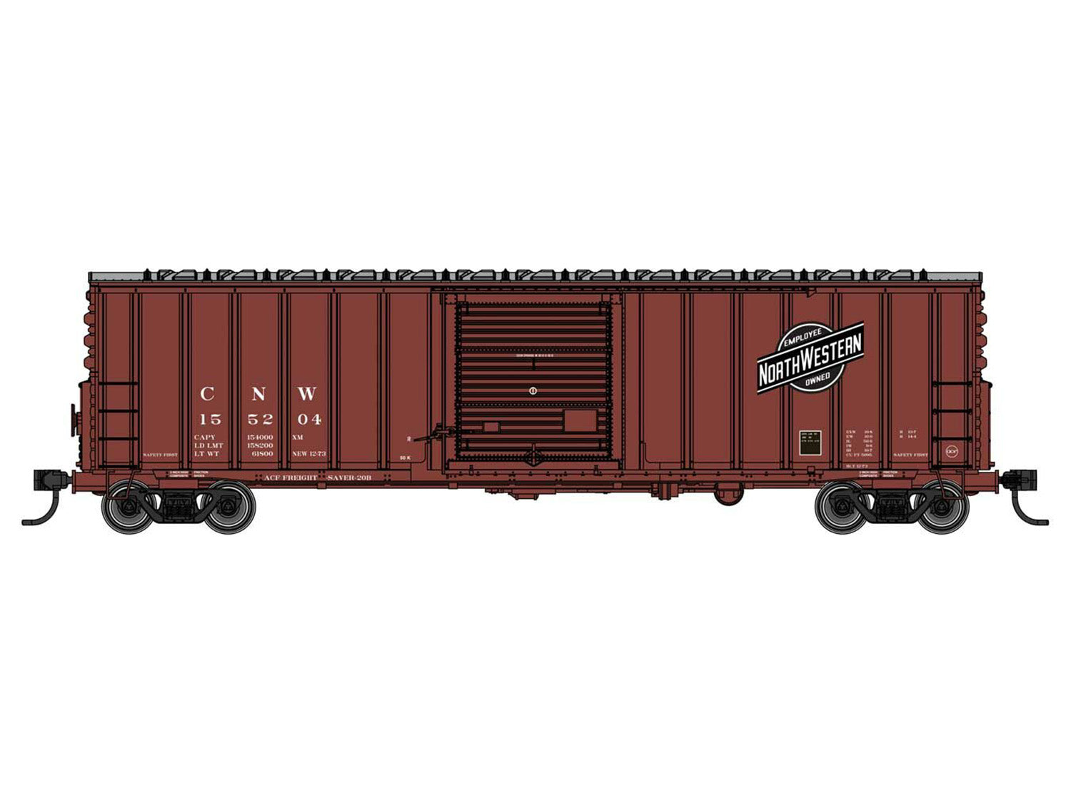Walthers Mainline 50' ACF Ext Post Plate B Boxcar Chicago & N Western 155204 WH910-46007