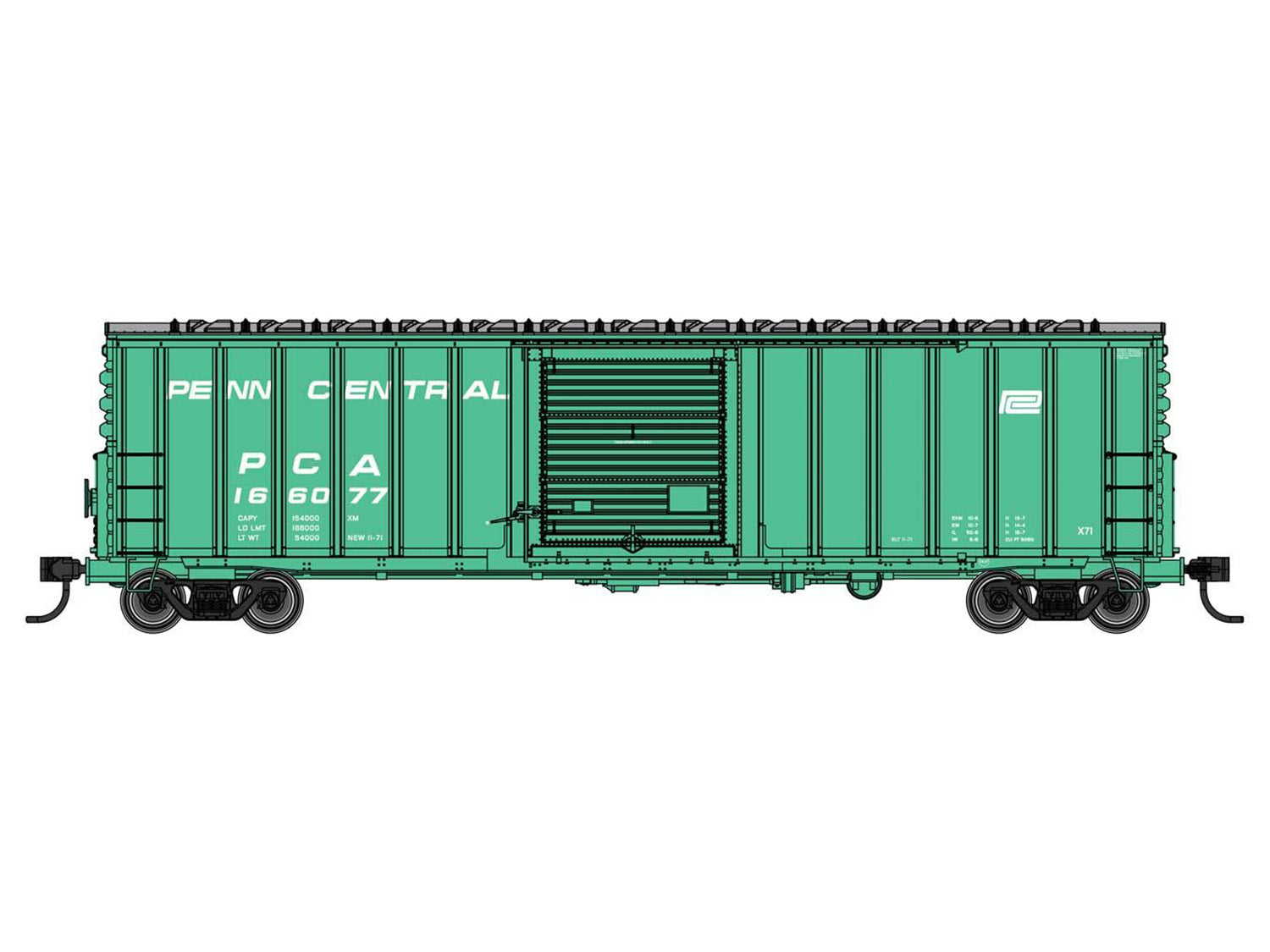 Walthers Mainline 50' ACF Ext Post Plate B Boxcar Penn Central 166077 WH910-46016