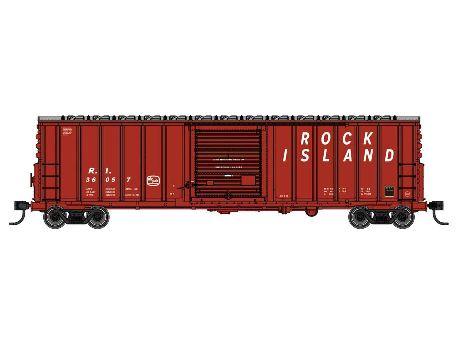 Walthers Mainline 50' ACF Ext Post Plate B Boxcar Rock Island 36057 WH910-46019