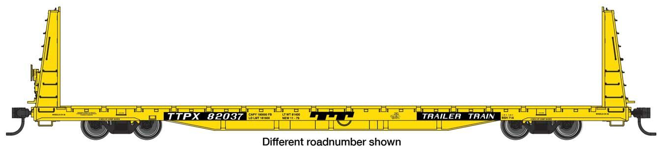 Walthers Mainline 68' Bulkhead Flatcar TTX-TTPX 82115 WH910-50616