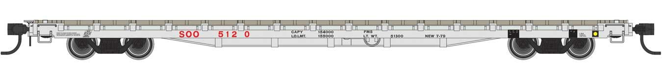 Walthers Mainline 60' PS Flatcar Soo Line 5120 WH910-5407