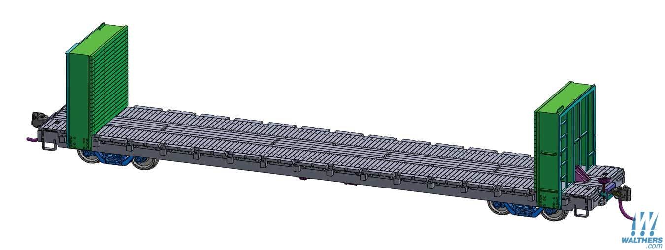 Walthers Mainline 60' PS Bulkhead Flatcar Undecorated WH910-5800