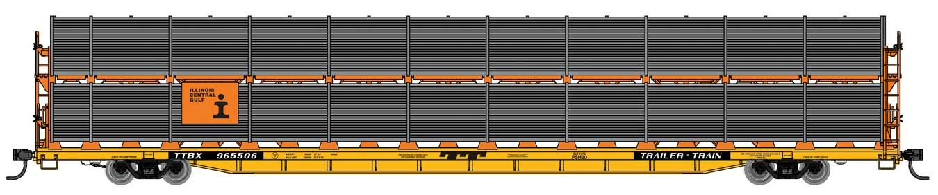 Walthers Mainline 89' Flatcar w/Bi-Level Auto Rack Illinois CG/TTBX 965506 WH910-8113