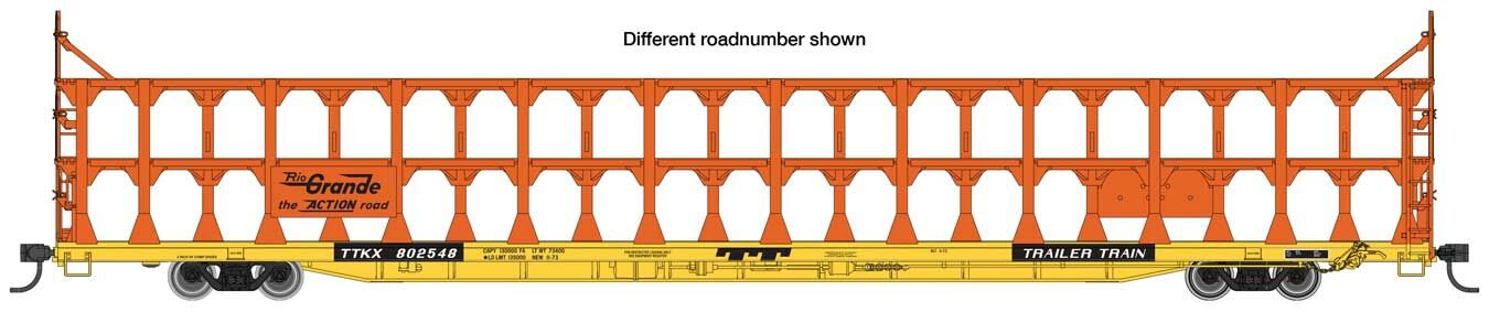 Walthers Mainline Tri-Level Auto Rack Denver & Rio Grande Western 802765 WH910-8207