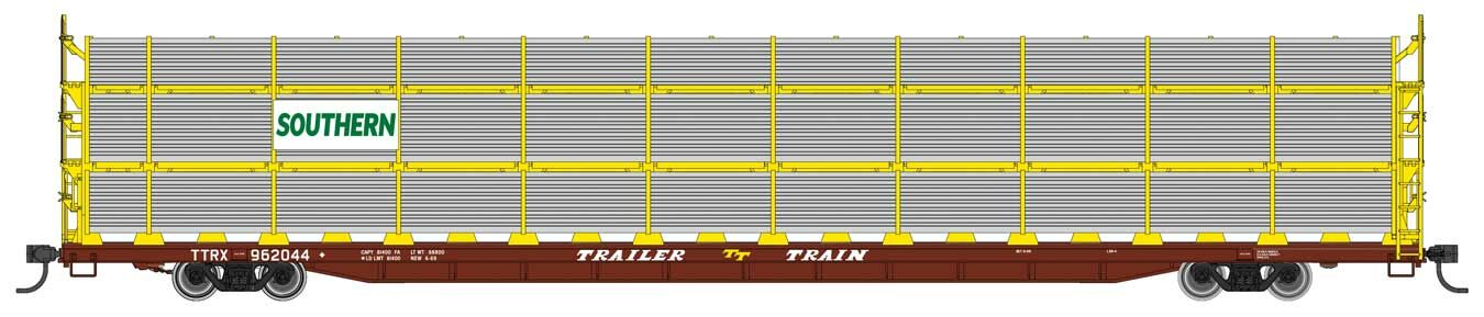 Walthers Mainline 89' Flatcar w/Auto Rack Southern Railway/TTRX 961991 WH910-8321