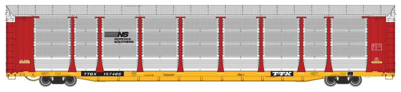 Walthers Proto 89' Thrall Bi-Level Car Carrier NS TTGX 159820 WH920-101527