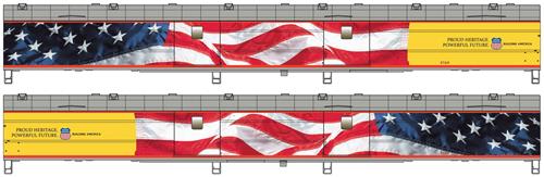Walthers Proto 85' ACF Baggage Car UP Heritage 5769 American Flag WH920-9200