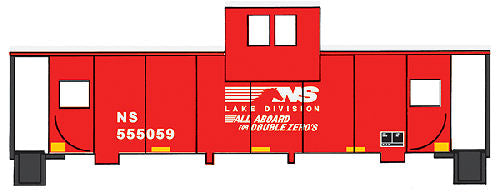 Walthers Trainline Wide Vision Caboose Norfolk Southern WH931-1527