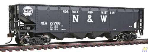 Walthers Trainline 40&#39; Offset Quad Hopper Norfolk &amp; Western WH931-1655