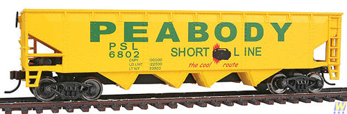 Walthers Trainline 40&#39; Offset Quad Hopper Peabody Short Line WH931-1658