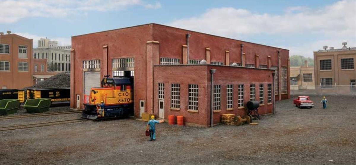 Walthers Cornerstone 130' Twin Road Engine Shed Kit WH933-2923