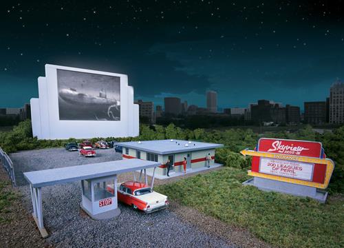 Walthers Cornerstone Skyview Drive In Theatre Kit WH933-3478